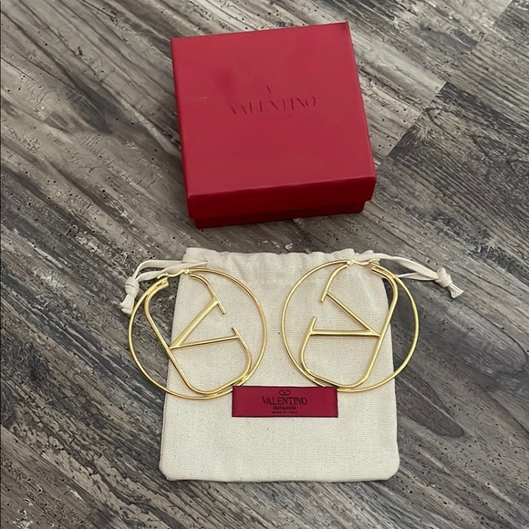 Valentino Gold Hoop Earrings - Picture 1 of 2